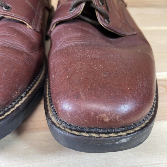 H.S. TRASK & Co Buffalo Hide Boots Mens 8.5 Hand Crafted Brown Green Style 1117 - Picture 6 of 16